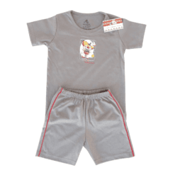 Set tricou + pantalon scurt - Bumbac 100%, subtire, de vara (Glat)