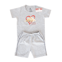 Set tricou + pantalon scurt - Bumbac 100%, subtire, de vara (Glat)
