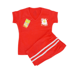Set tricou + pantalon scurt (tricou cu decolteu in v)- Bumbac 100%, subtire, de vara (Glat)