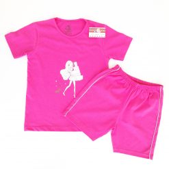 Set tricou + pantalon scurt - Bumbac 100%, subtire, de vara (Glat)