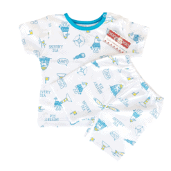 Pijama de vara cu capse pe umar (Bumbac 100% ,subtire)