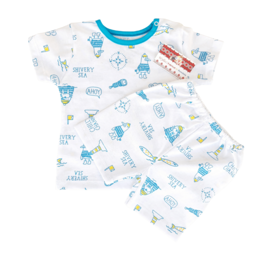 Pijama de vara cu capse pe umar (Bumbac 100% ,subtire)