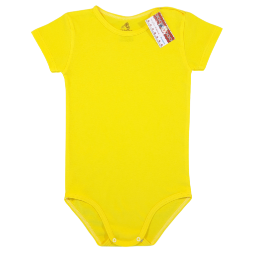 Body tricou, pt copii mari si mici(Bumbac 100%, subtire,glat)galben