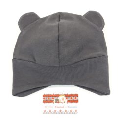 Caciulita cu urechiuse aplicate, partial dublata (Bumbac 95%, semigros + Lycra 5%)