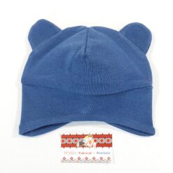 Caciulita cu urechiuse aplicate, partial dublata (Bumbac 95%, semigros + Lycra 5%)