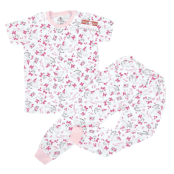 Pijama, tricou cu guler si pantalon lung (Bumbac 100%, subtire)