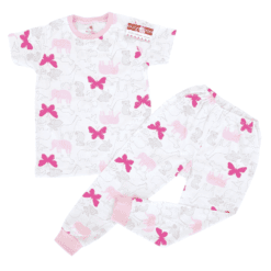 Pijama, tricou cu guler si pantalon lung (Bumbac 100%, subtire)