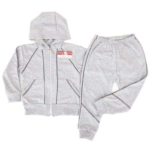 Trening cu hanorac cu bata, fermoar si gluga + pantalon (Bumbac 100%, subtire)