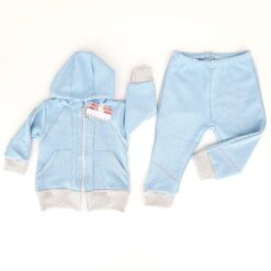 Trening cu hanorac cu bata, fermoar si gluga + pantalon (Bumbac 100%, gros)