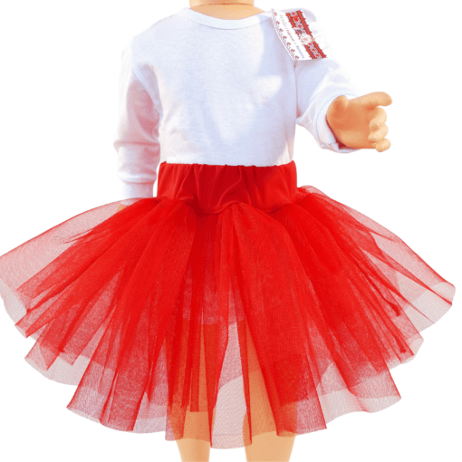 Compleu, fustita tip balerina + body cu maneca lunga si capse pe umar