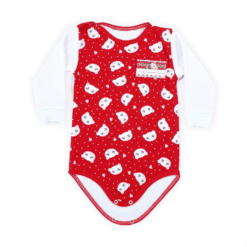 Body cu maneca lunga si capse pe umar  (Bumbac 100% imprimat semigros)