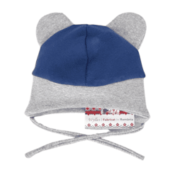 Caciulita cu urechiuse aplicate, nedublata (95% Bumbac, semigros + 5% Lycra)