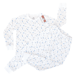 Pijama cu maneca si pantalon lung (Bumbac 100%, subtire)