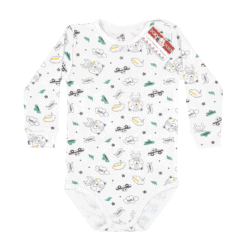 Body cu maneca lunga si capse pe umar (Bumbac 100%, superior, pieptanat, semisubtire)
