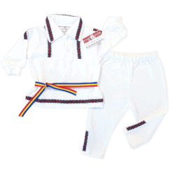 Costum traditional din 2 piese - unt (Bumbac 100%, semigros)