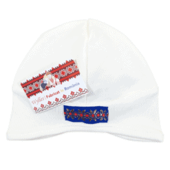 Caciulita cu model traditional pentru 0-1an (Bumbac 95%, semigros + Lycra 5%), unt