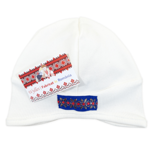 Caciulita cu model traditional pentru 0-1an (Bumbac 95%, semigros + Lycra 5%), unt