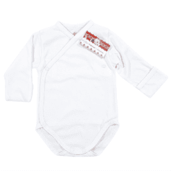 Body pieptar cu capse in fata (Bumbac 100%, subtire)glat alb