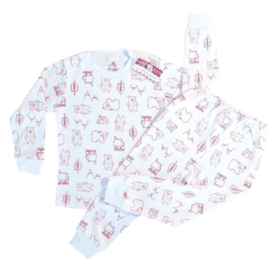 Pijama cu maneca lunga si pantalon lung (Bumbac 100%, semigros)