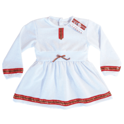 Rochie națională alba (Bumbac 100%, semisubtire,pique)