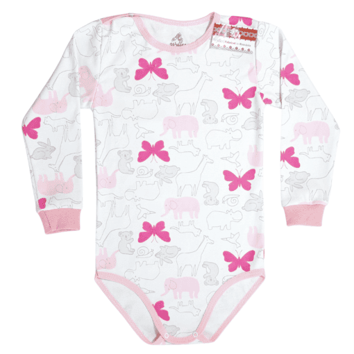 Body cu maneca lunga si capse pe umar (Bumbac 100%, semigros)