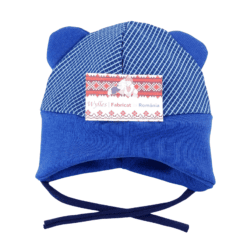 Caciulita dublata, cu urechiuse aplicate (95% Bumbac, semigros +5% Lycra)