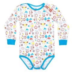 Body cu maneca lunga si capse pe umar (Bumbac 100%, subtire)