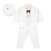 Costum frac pentru ocazii, botez, bumbac, ivory