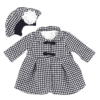 Palton din stofa de lână, cu palarie, pentru fetițe 0-1an