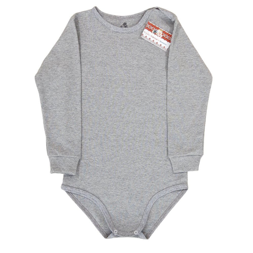 Body RIB cu mâneca si capse pe umar, pt copii mari(Bumbac 100%, superior, pieptanat) - imagine 3