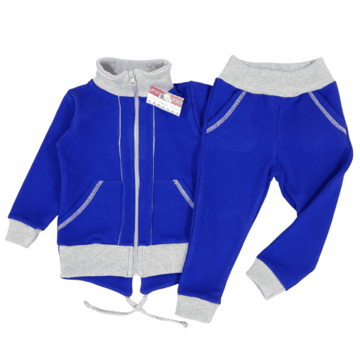 Trening coada de randunica, hanorac cu gluga si fermoar + pantalon (Bumbac 100%, semigros)