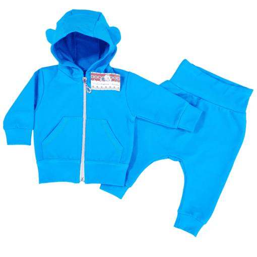 Compleu 1-6 luni/ hanorac+pantalon cu bata(95%Bumbac +5%Lycra)