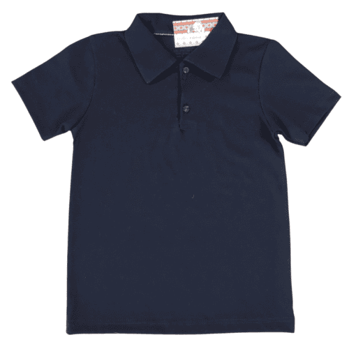 Tricou tip polo pentru scoală (100% Bumbac,semisubțire)glat bleumarin