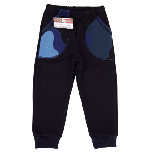 Pantalon de trening cu buzunar, negru (Bumbac 100%semigros)