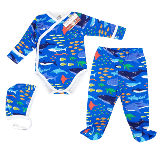 Body pieptar cu manusa + pantalon cu botoșel + căciuliță (Bumbac 100%) rib semisubțire (Copy)