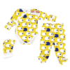 Baby boy's sheep print onesie, hat and pants.