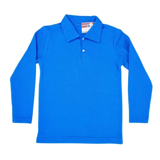 Bluză tip polo pentru scoală și grădiniță (Bumbac 100%, semisubțire, piqe ) Albastru