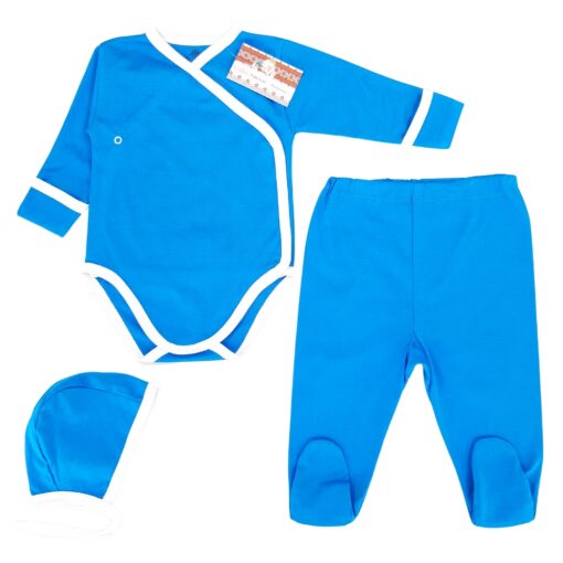 Body cu manușă + pantalon cu botoșel+căciuliță(100%bumbac subțire)