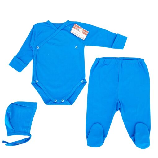 Body cu manușă + pantalon cu botoșel+căciuliță(100%bumbac subțire)