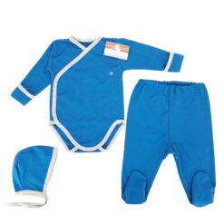 Body cu manușă + pantalon cu botoșel+căciuliță(100%bumbac subțire)