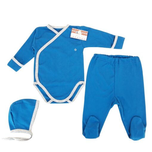 Body cu manușă + pantalon cu botoșel+căciuliță(100%bumbac subțire)