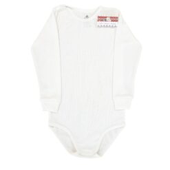 Body RIB cu mâneca si capse pe umar, pt copii mari(Bumbac 100%, semisubtire, pieptanat)ivory