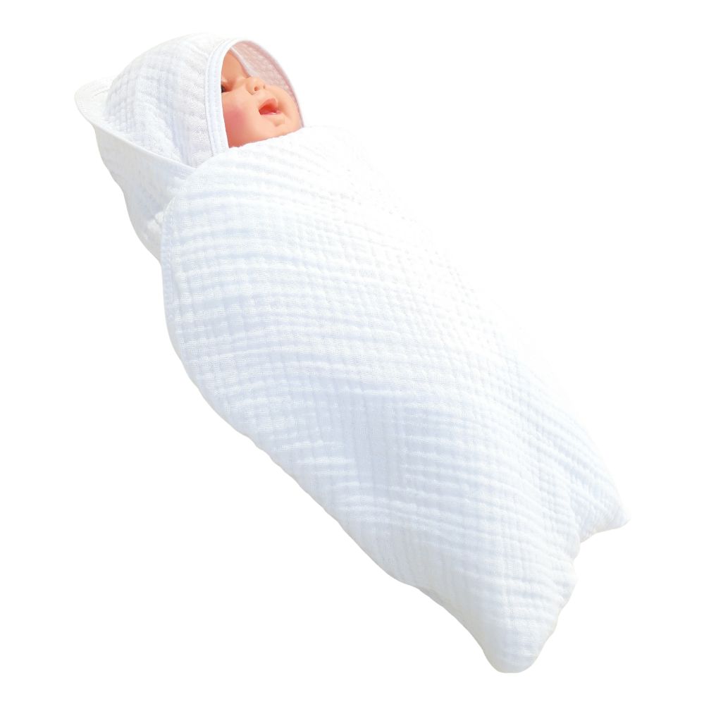 Prosop din MUSELINA de bumbac cu capișon, semigros - imagine 4