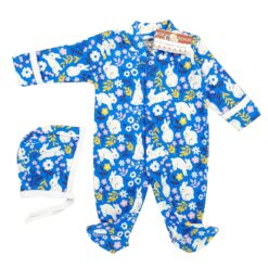 Salopeta 0-6 luni(SEMISUBTIRE)cu manusa si botosei, cu capse in fata si pe ambele picioare + Caciulita (Bumbac 100%,rib )