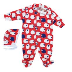 Salopeta 2-6 luni (SEMISUBTIRE) cu botosei, cu capse in fata si pe ambele picioare + Caciulita (Bumbac 100%,rib )