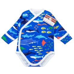 Body pieptar 0-1 luna, cu capse in fata si manusa (Bumbac 100%, semisubțire)