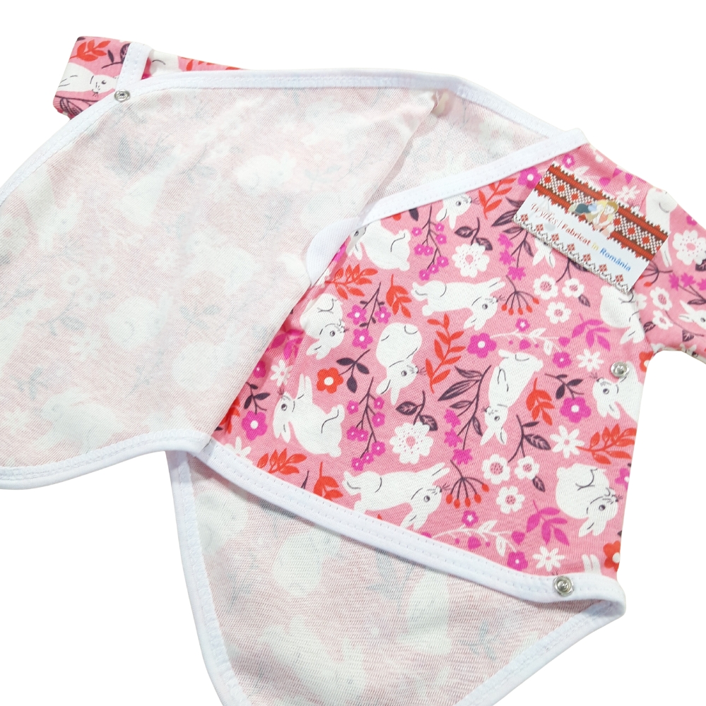 Body pieptar cu capse in fata si manusa (Bumbac 100%, semisubțire) - imagine 2