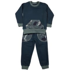 Trening cu buzunar aplicat, din bumbac, 2-6 ani, VERDE