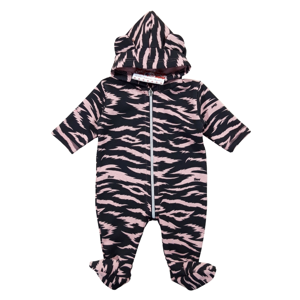 Salopetă din bumbac gros cu glugă si fermoar