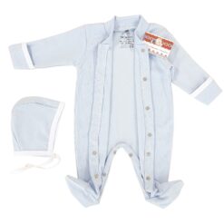 Salopeta 0-6 luni cu manuși, botoșei si capse in fata si pe ambele picioare + Caciulita (Bumbac 100%superior,semigros,rib )Bleo